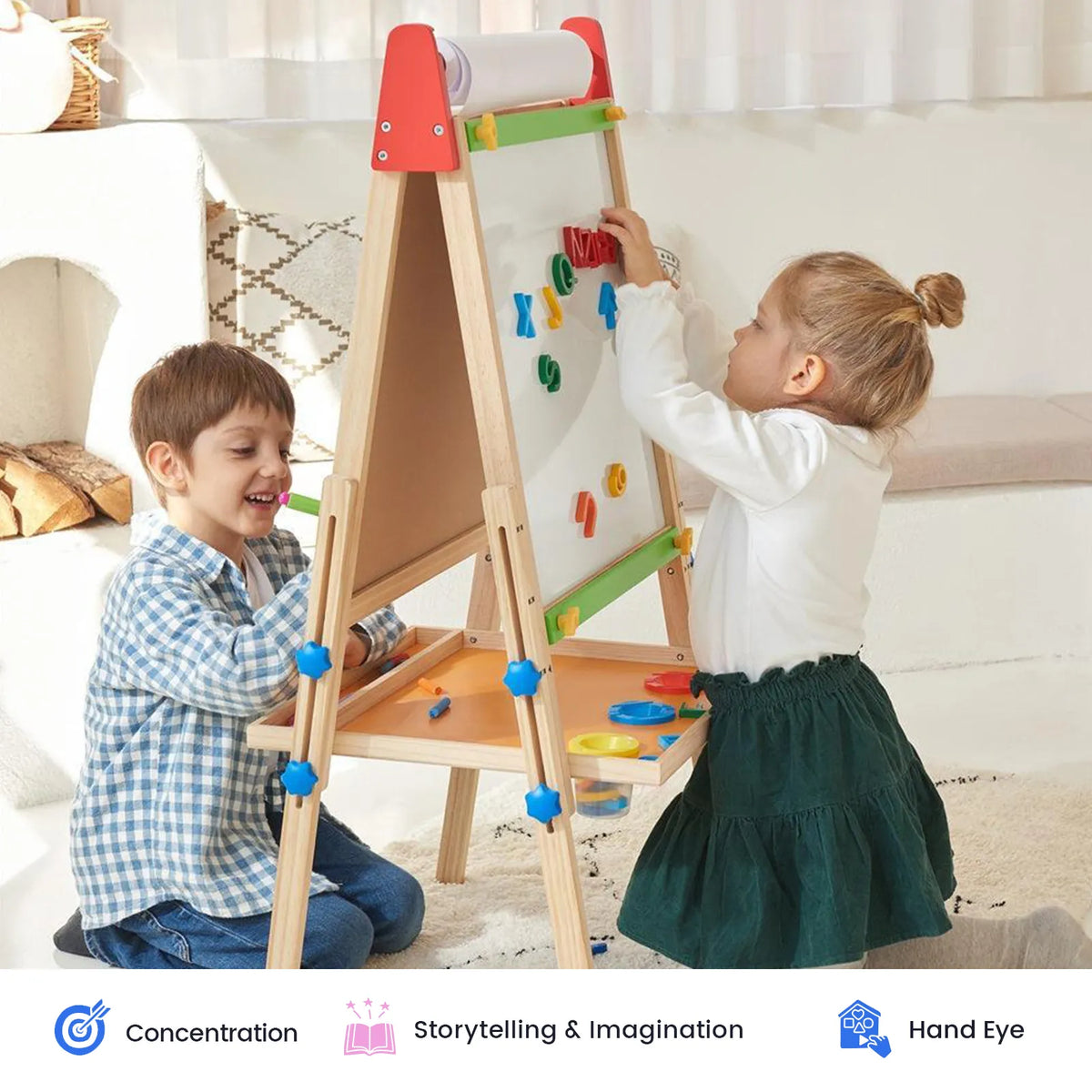 3-in-1 Art Easel & Paper Roll Set