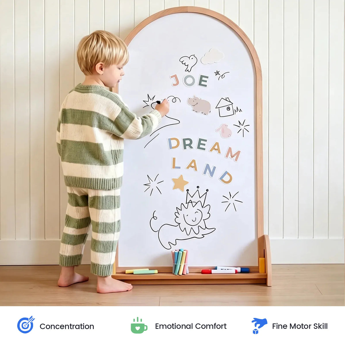 Double-Sided Arched Magnet Chalkboard