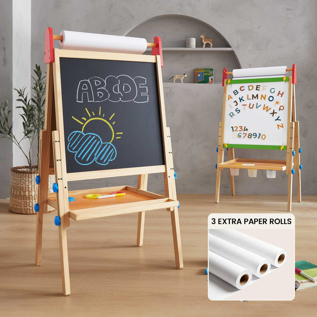 3-in-1 Art Easel & Paper Roll Set
