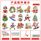 Christmas Diamond Painting Keychain 5D DIY Hanging Diamond Art Kits Diamond Ornaments for Kids Christmas Crafts Family Decor