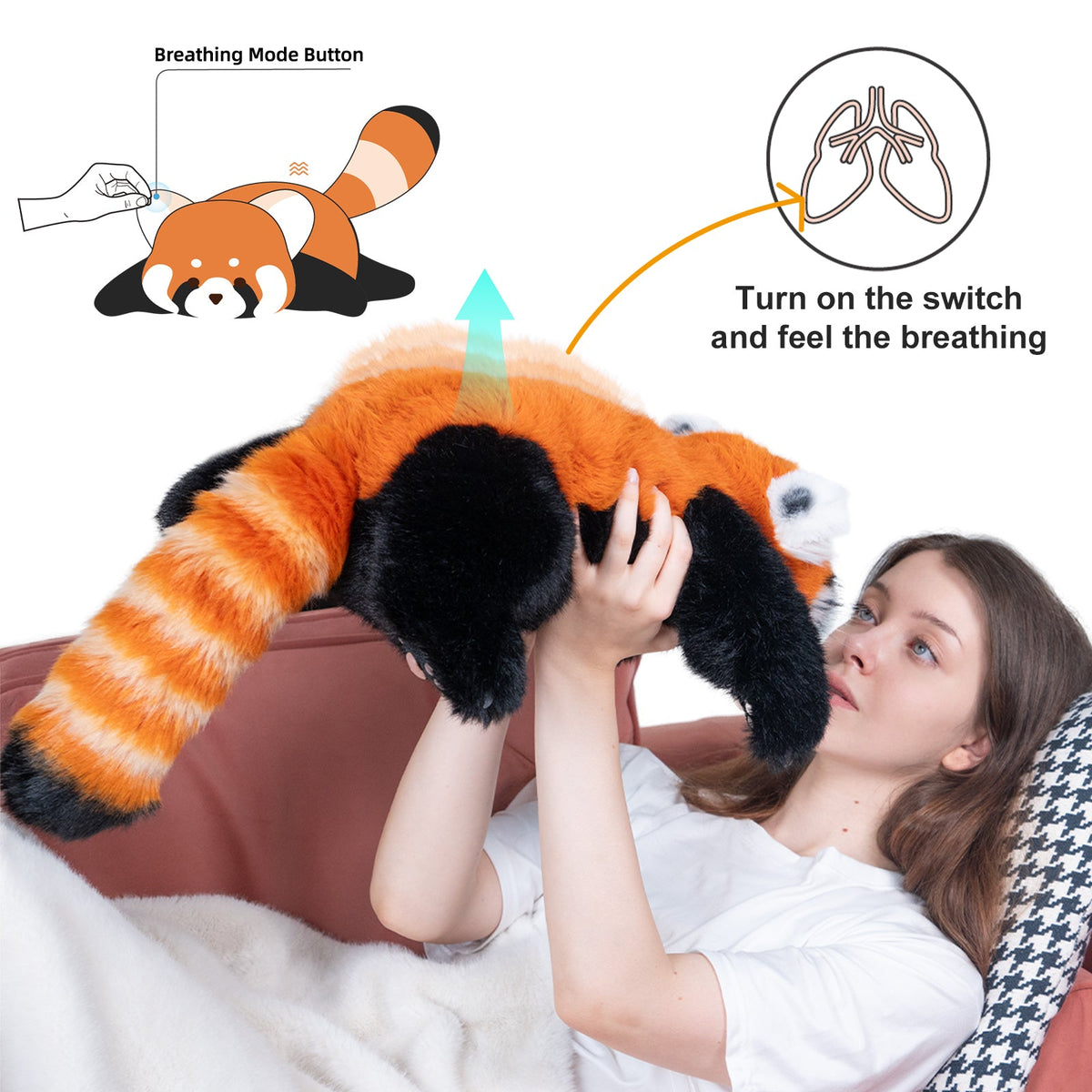 2.5lbs Red Panda ESSA Weighted Stuffed Animal – Snuggle Toy for Relaxation