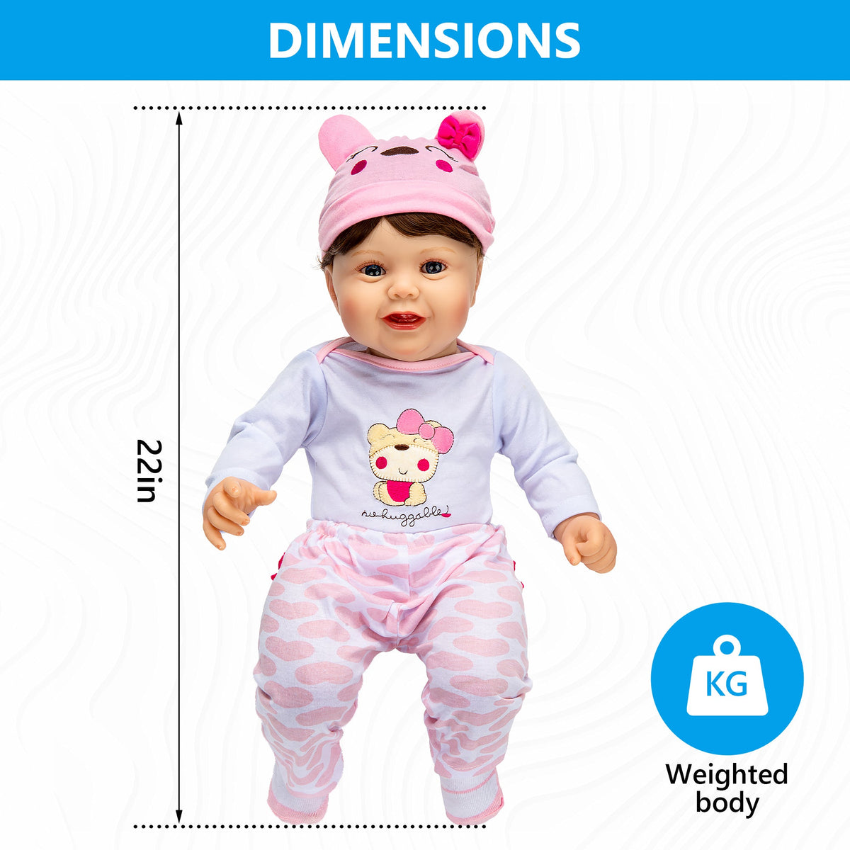 22 inch - Lifelike Reborn Baby Dolls for Seniors with Dementia -Therapy Doll - Soft Body Realistic Newborn - Alzheimer's Activity for Adults - Patients Nursing Home - Gifts for Elderly - Anxiety relief