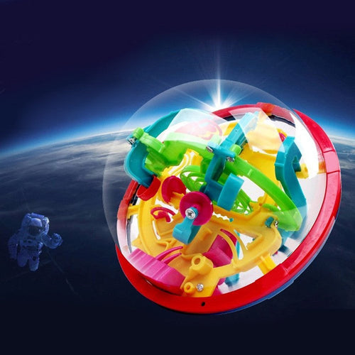 100 Step 3D puzzle Ball Magic Intellect Ball Labyrinth Sphere Globe Toys Challenging Barriers Game Brain Tester Balance Training