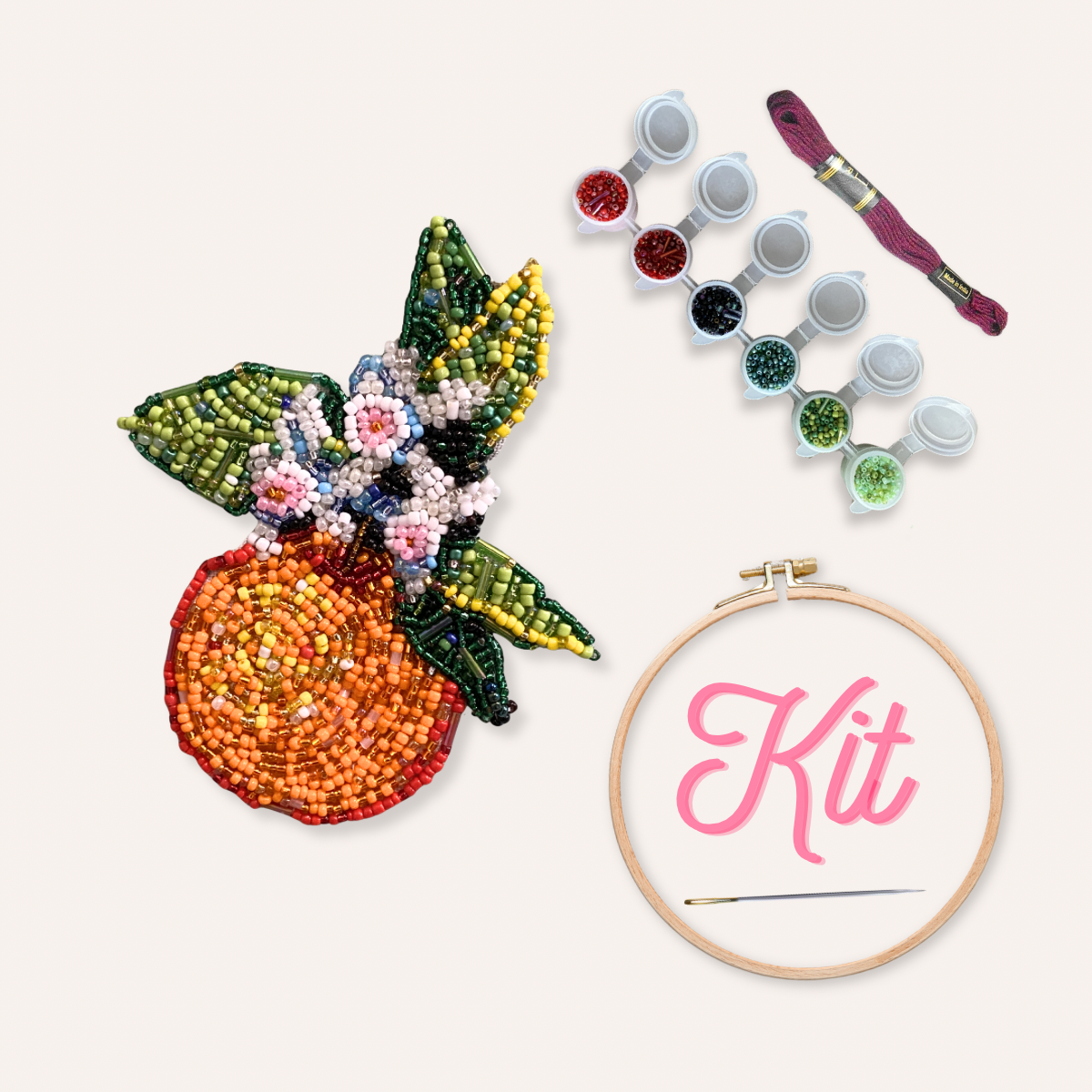 Orange Blossom Beaded Art Kit
