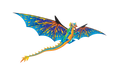 76 Inch (6 Foot) Wingspan 3-D Nylon Blue Dragon Kite