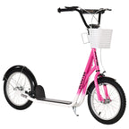 Aosom Youth Kick Scooter with Adjustable Handlebars, Pink