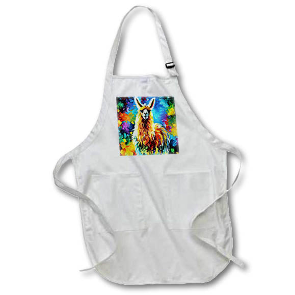 Apron - Stylish colorful llama animal. Family, kid friendly digital art gift Alexis Design - Animals Llama