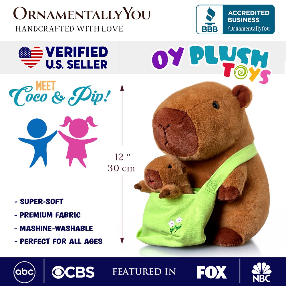 Coco the Capybara & Her Baby Plushie Set