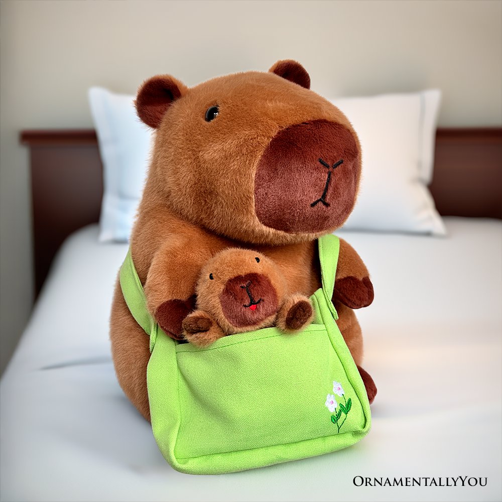 Coco the Capybara & Her Baby Plushie Set