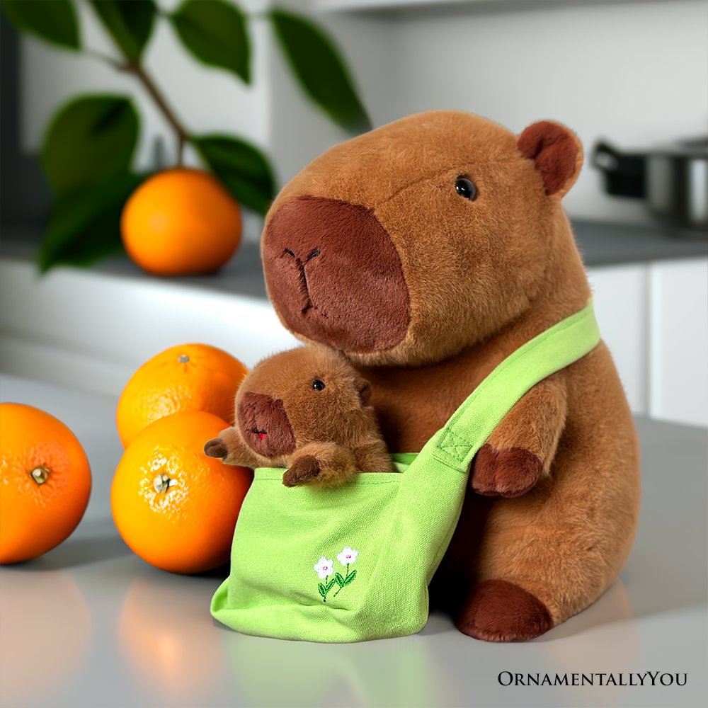 Coco the Capybara & Her Baby Plushie Set