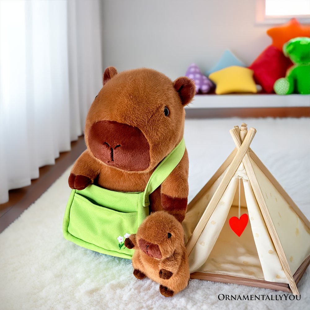 Coco the Capybara & Her Baby Plushie Set