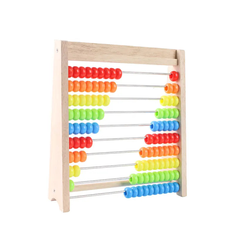 Wooden Montessori Abacus Counting Toy – Rainbow Beads Math Learning for Kids