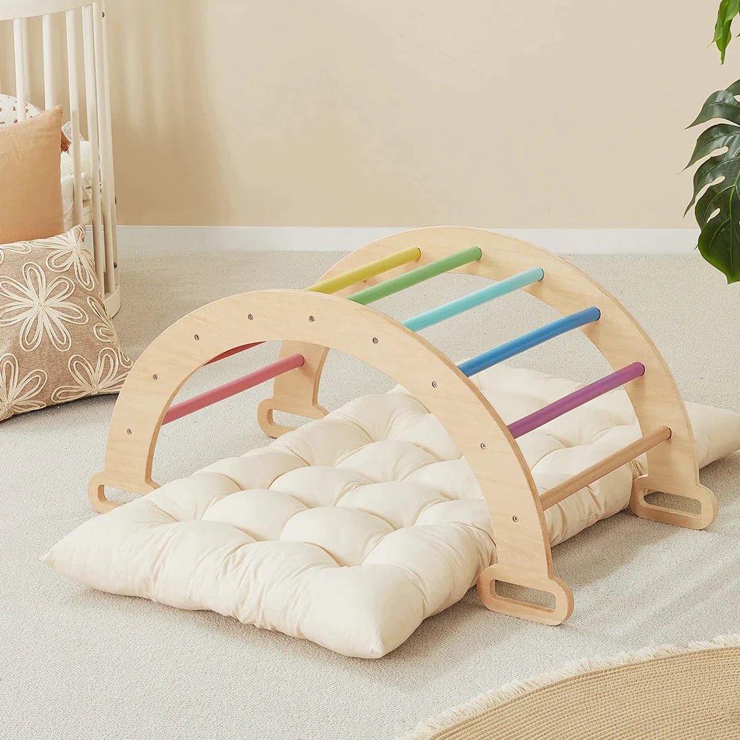 7-in-1 Rainbow Climbing Set with Play Pad