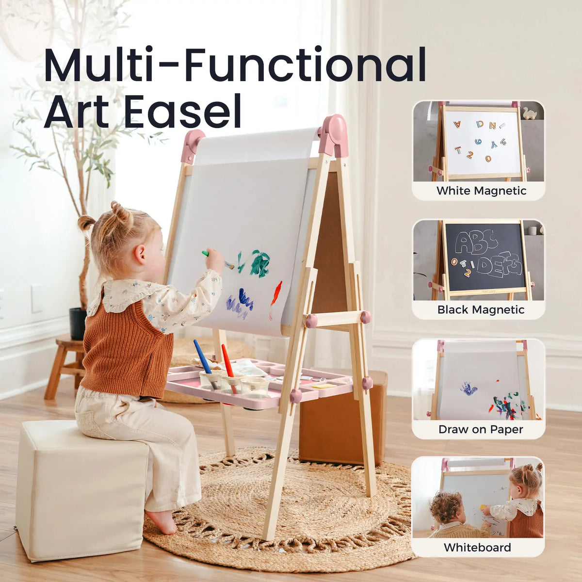 Pink Magnitales Easel & Paper Roll Set