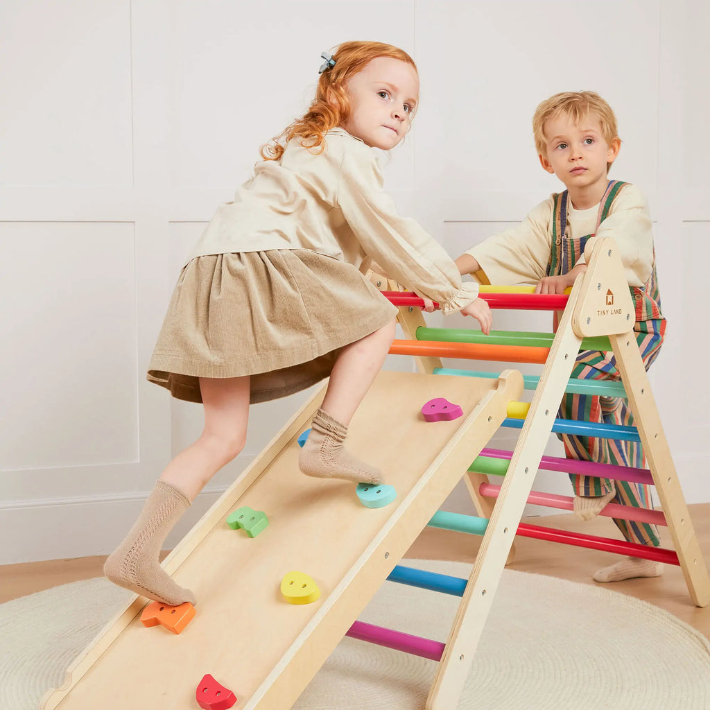 7-in-1 Rainbow Climbing Set with Play Pad