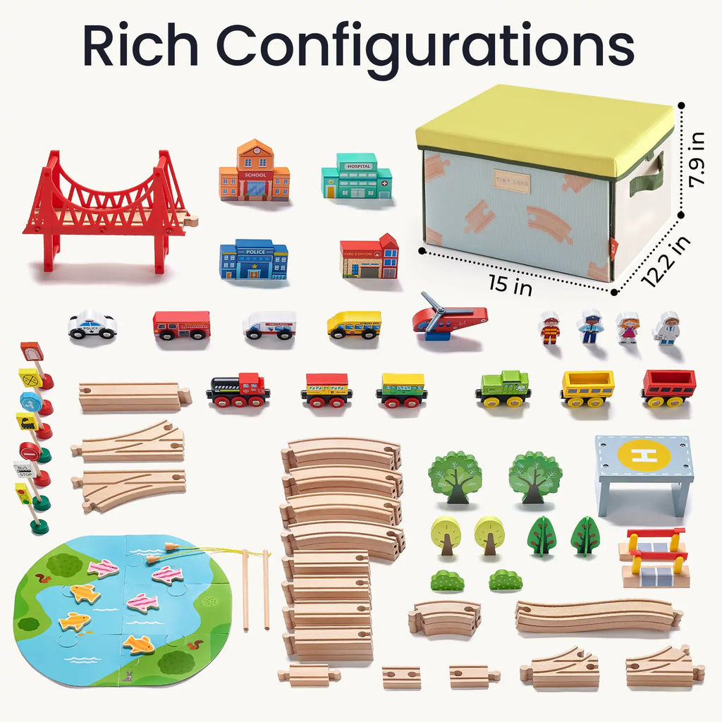 110-Piece Wooden Train Set
