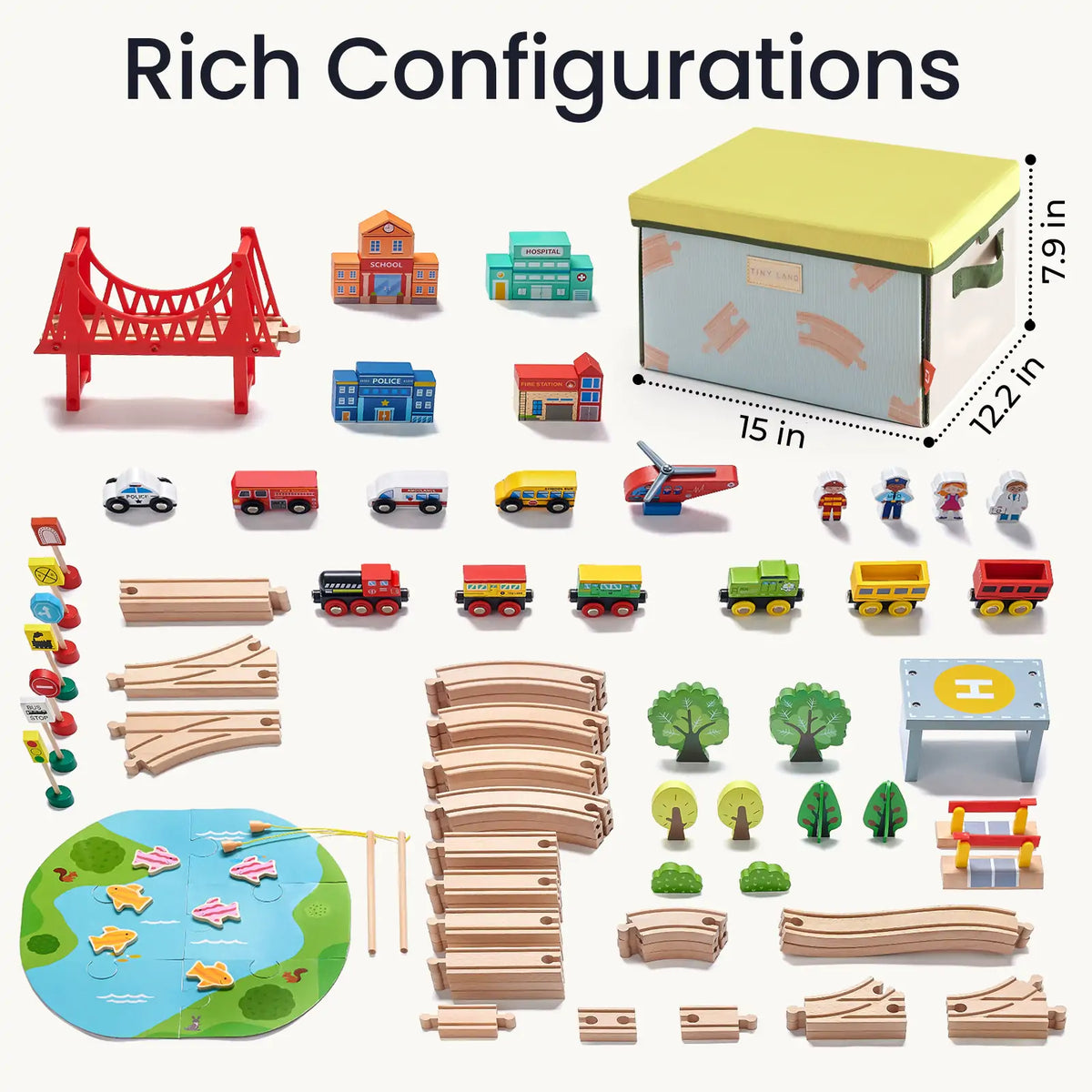 110-Piece Wooden Train Set