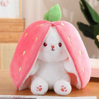 Reversible Strawberry Bunny Plush Toy