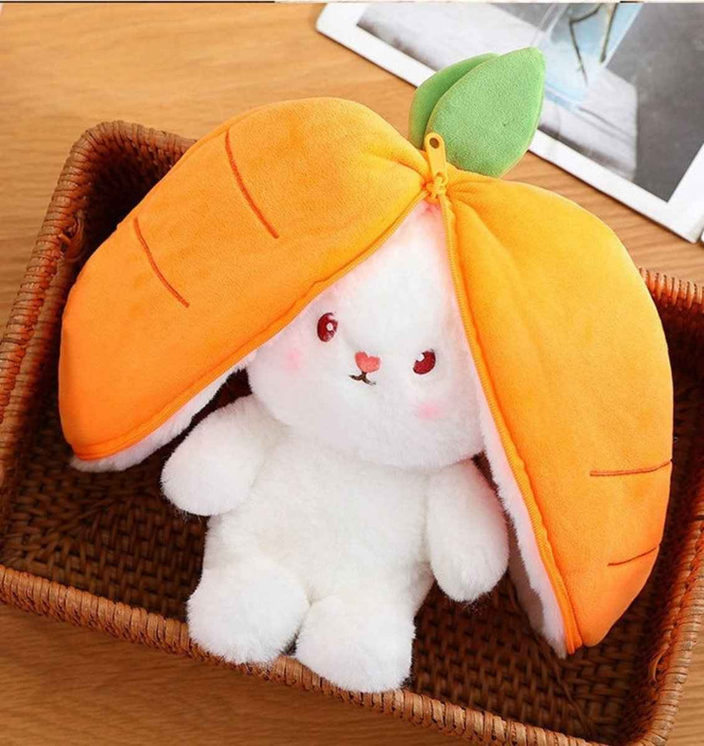 Reversible Strawberry Bunny Plush Toy