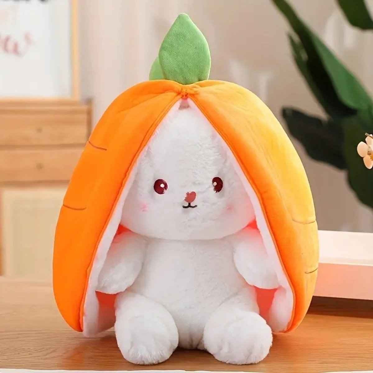 Reversible Strawberry Bunny Plush Toy