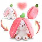 Reversible Strawberry Bunny Plush Toy