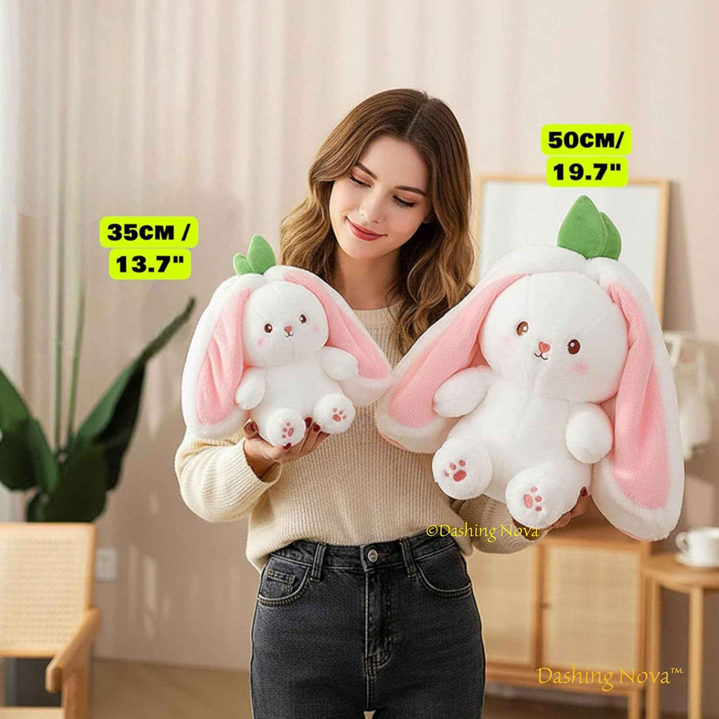 Reversible Strawberry Bunny Plush Toy