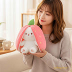 Reversible Strawberry Bunny Plush Toy