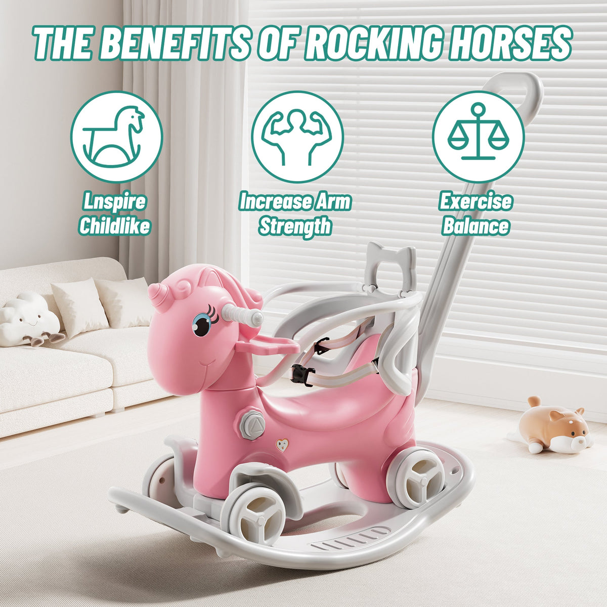 Rocking Horse for Toddlers, Unicorn Ride On Toy