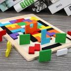Colorful Wooden Tangram Brain Teaser Puzzle
