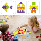 Colorful Wooden Tangram Brain Teaser Puzzle