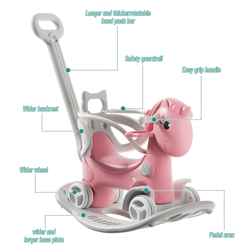 Rocking Horse for Toddlers, Unicorn Ride On Toy
