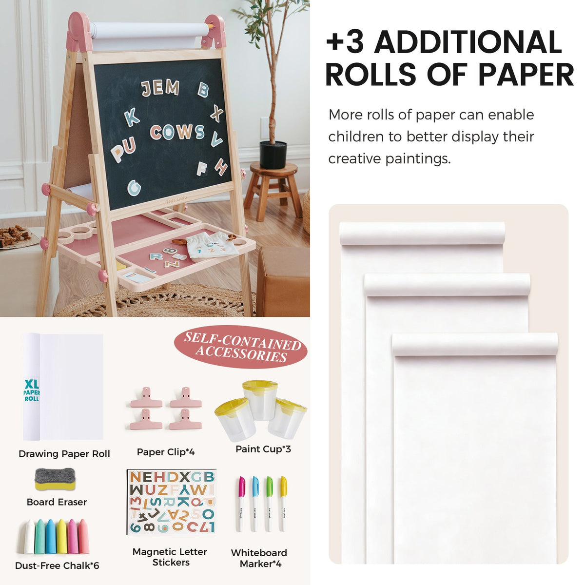 Pink Magnitales Easel & Paper Roll Set