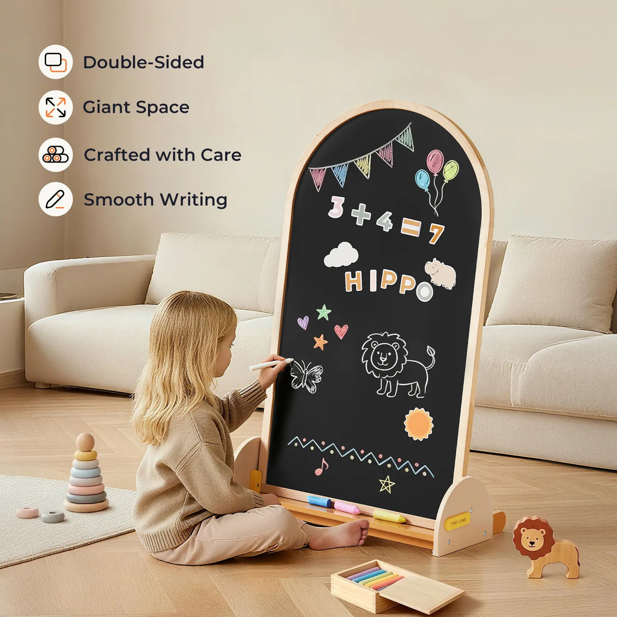 Double-Sided Arched Magnet Chalkboard