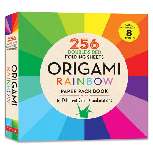 Origami Rainbow Paper Pack Book: 256 Double-Sided Folding Sheets (Includes Instructions for 8 Models) - Paperback