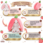 Reversible Strawberry Bunny Plush Toy