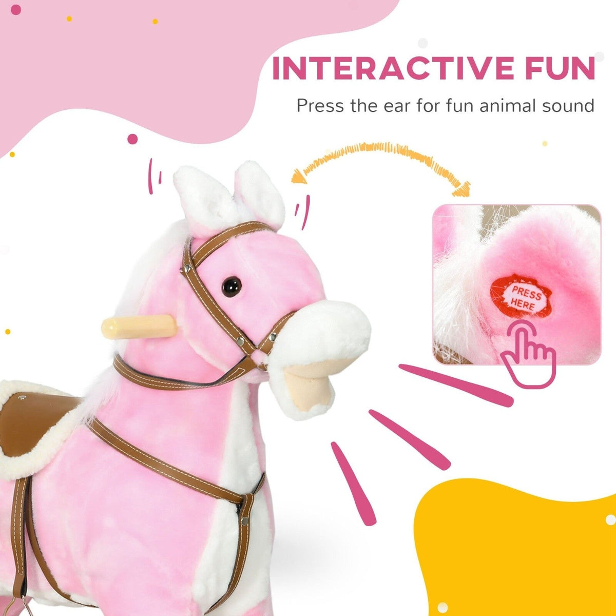 Toddler Rocking Horse with Saddle and Sound Features