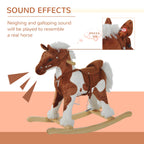 Deluxe Wooden Toddler Rocking Horse Chair with Nursery Rhyme Design