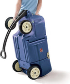 Denim Blue Kids Wagon with Cup Holders for Safe Outdoor Riding